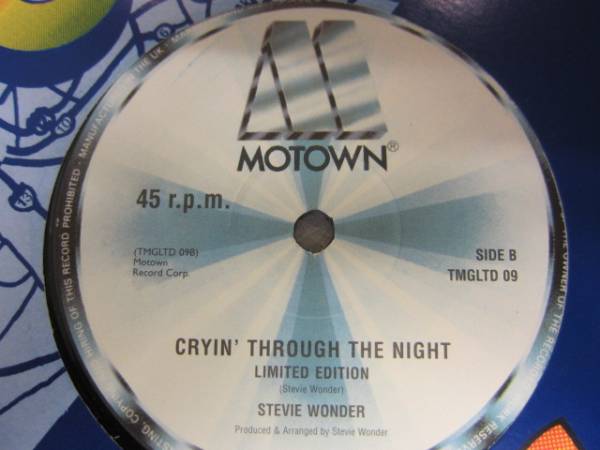 12inch Stevie Wonder / A.Get It (duet with michael jackson) B.Cryin' Through the night Motown 5枚以上で送料無料_画像2