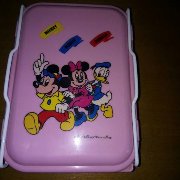  Showa Retro # Tey nen Disney lunch box ( Mickey minnie Donald )