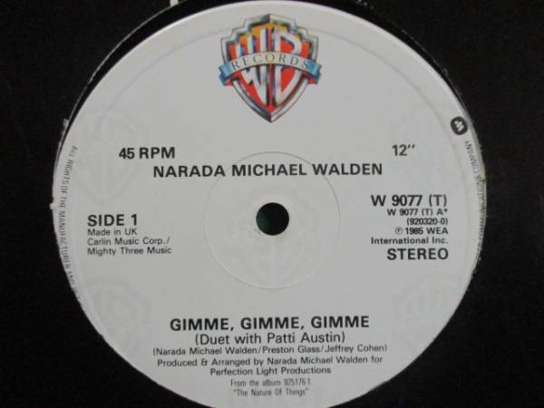 Narada Michael Walden ： Gimme, Gimme, Gimme Duet With Patti Austin 12'' // 5点で送料無料_画像2