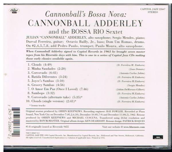 CANNONBALL'S BOSSA NOVA/Cannonball Adderley with the Bossa Rio Sextet of Brazil_画像2