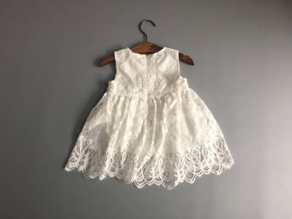  Kids baby clothes Princess One-piece / white / race // casual party dress birthday photographing 90cm /