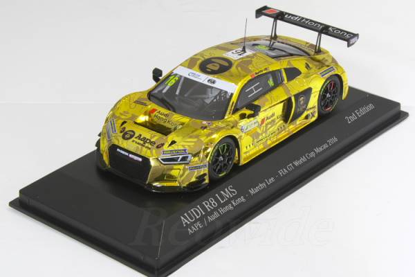 ミニチャンプス TARMAC Works特注 1/43 エイプ AAPE アウディ R8 LMS アウディ 香港 Marchy Lee FIA GT ワールドカップ マカオ 2016