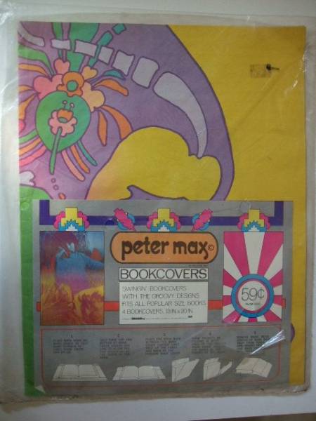 1970s Peter Max / BOOKCOVERS ピーターマックス　ブックカバー 4枚入り　GROOVY DESIGNS 未開封、未使用品　_1970s Peter Max BOOKCOVERS