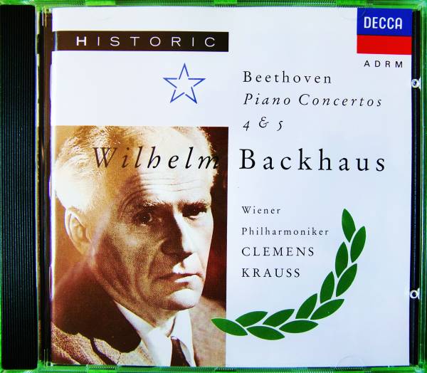 CD :ウィルヘルム・バックハウス ベートーヴェン ピアノ協奏曲 第4番 & 第5番(皇帝) / 旧西独輸入盤 ( HISTORIC / MONO ) _画像1