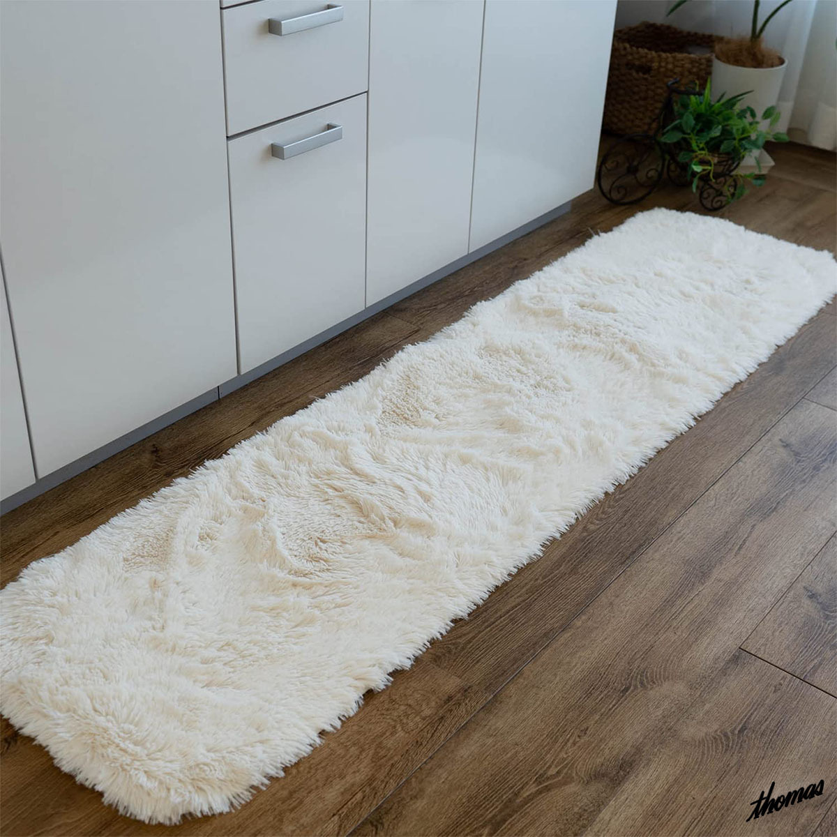 *.. Sara shaggy rug * kitchen mat 45×240cm long mat floor . correspondence washing machine correspondence slip prevention interior door mat white 