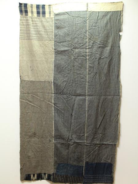縞木綿布団皮襤褸生地　ぼろ木綿の布　0826N2r
