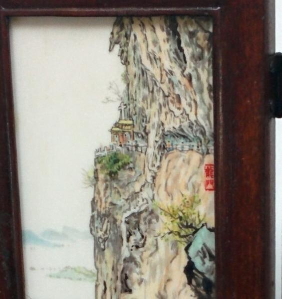 石板雲南省風景 手描き石版屏風 中国 0823N2G_画像7