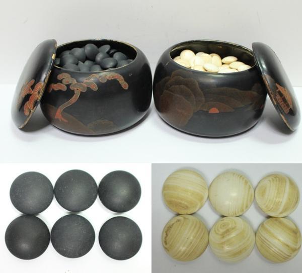 Yahoo!オークション - 蛤厚み約1cm 時代蒔絵碁笥入 囲碁碁石 Yahoo!オークション - 蛤厚み約1cm 時代蒔絵碁笥入 囲碁碁石