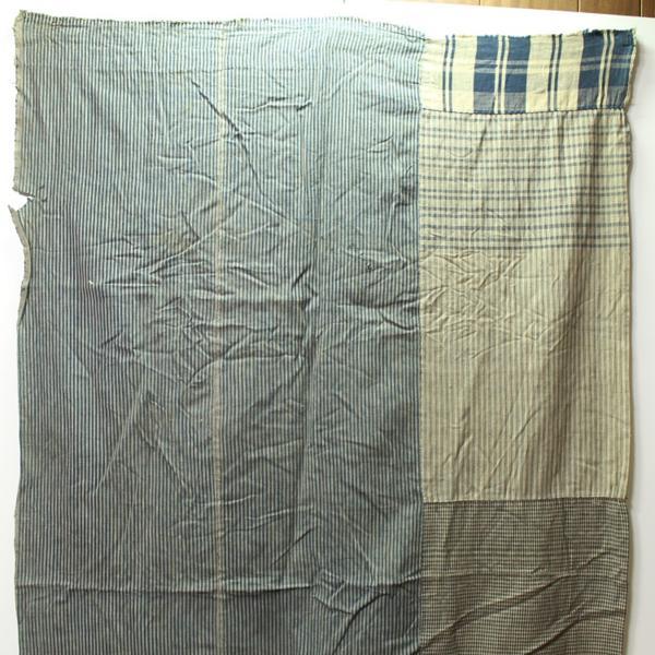 縞木綿布団皮襤褸生地　ぼろ木綿の布　0826N2r_画像3
