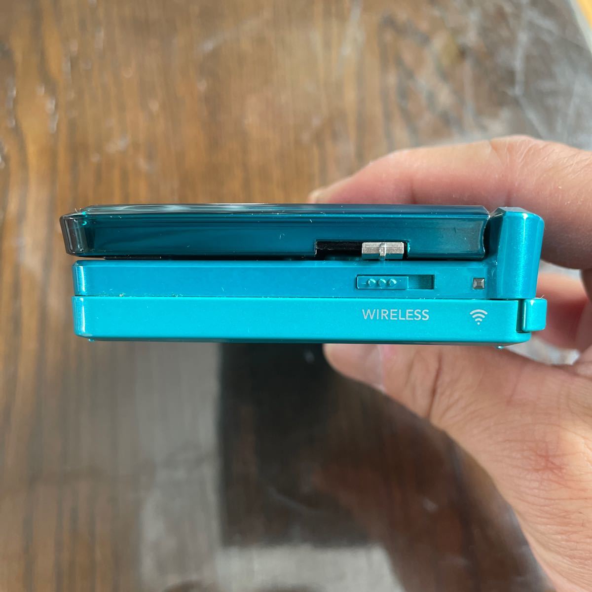 ジャンク品　部品取りに！　メタリックブルー NINTENDO 3DS ニンテンドー3DS本体 充電アダプターセット