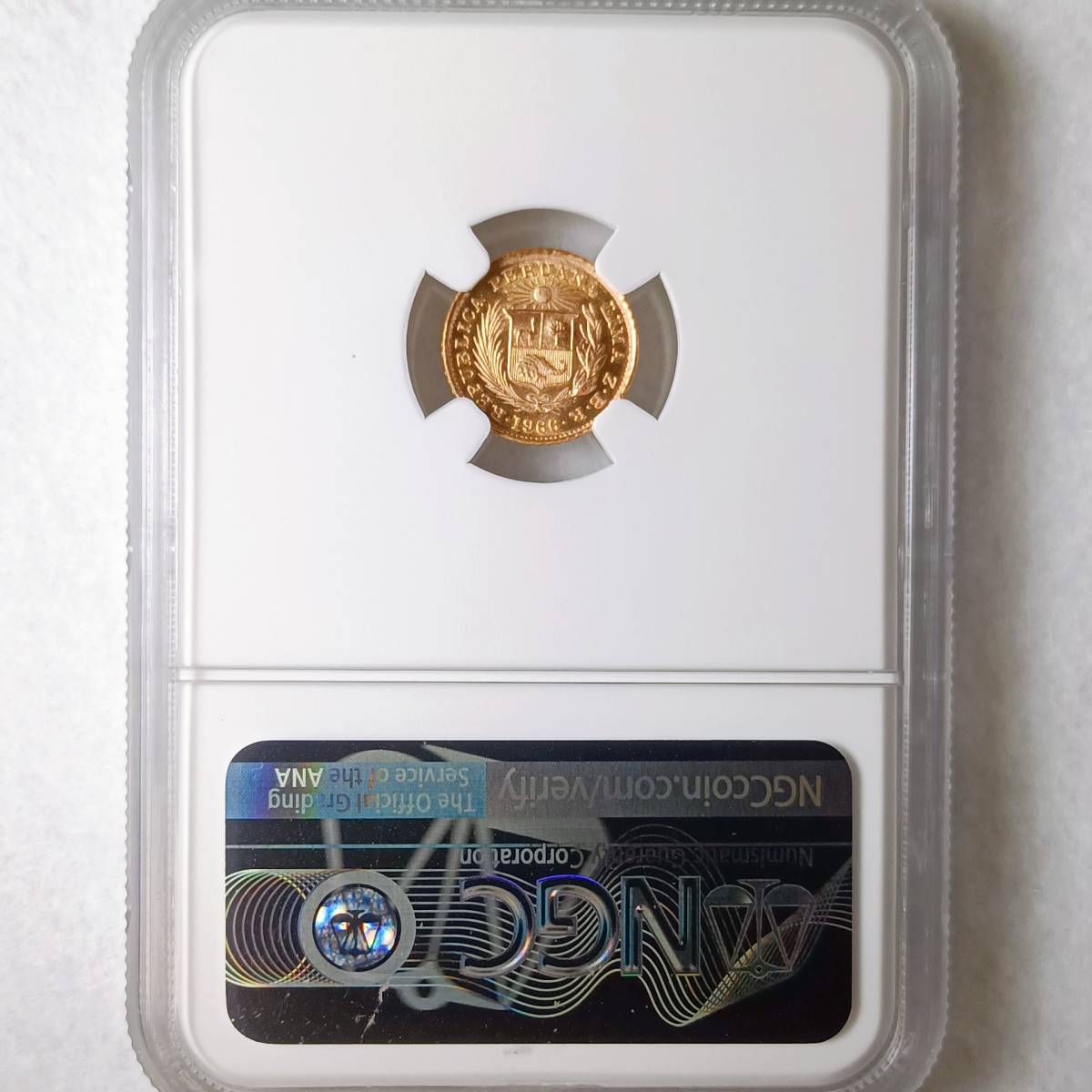 【希少・世界4位】 1966 ペルー 金貨 NGC MS 67 原住民 デザイン アンティーク モダン コイン 資産保全 投資に コレクションに_画像4