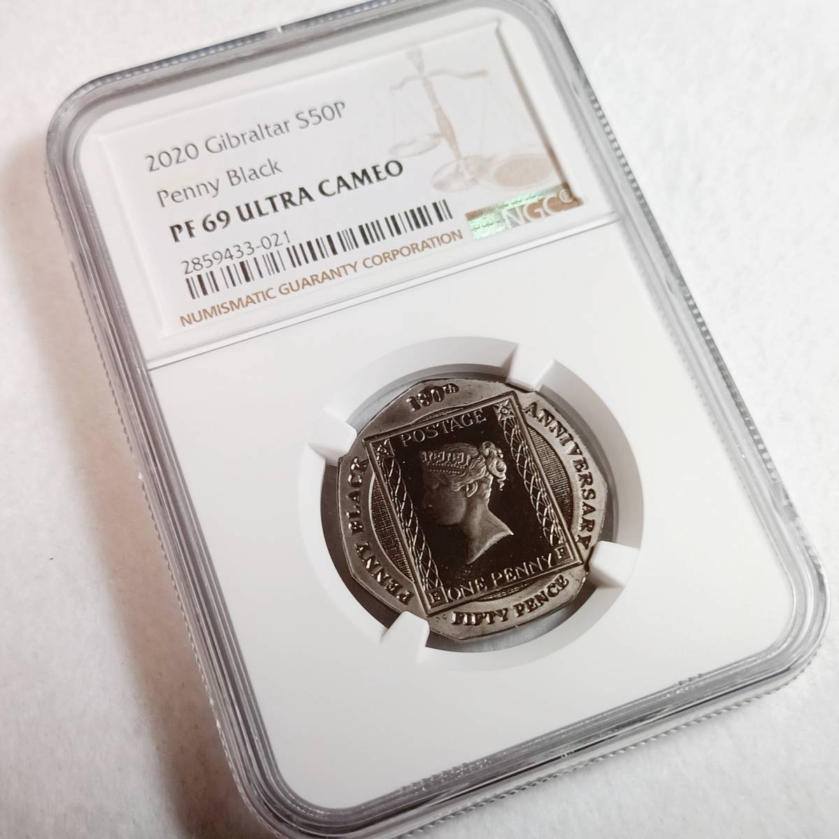 【美★ペニー・ブラック】2020 ジブラルタル 銀貨 50 ペンス NGC PF69 Ultra Cameo ペニー ブラック アンティーク モダン コイン_画像5