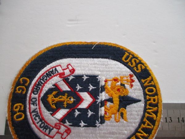【送料無料】アメリカ海軍『NORMANDY CG 60』ノーマンディーUSSパッチ刺繍ワッペン/NAVY米軍USNミサイル巡洋艦ノルマンディー上陸作戦 M16_画像9