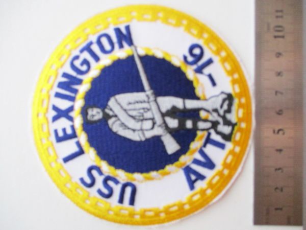 【送料無料】アメリカ海軍艦船『AVT-16 Lexington』レキシントン空母USSパッチ刺繍ワッペン/米軍ミリタリー戦艦アメリカ軍USN航空母艦 M16_画像9