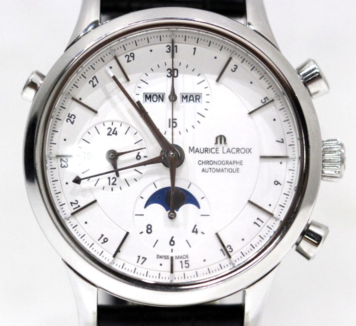 31％割引ホワイト系今季一番 定価23万 Maurice Lacroix モーリスラクロア レ・クラシックス 腕時計(アナログ)  メンズホワイト系-ACI.MD