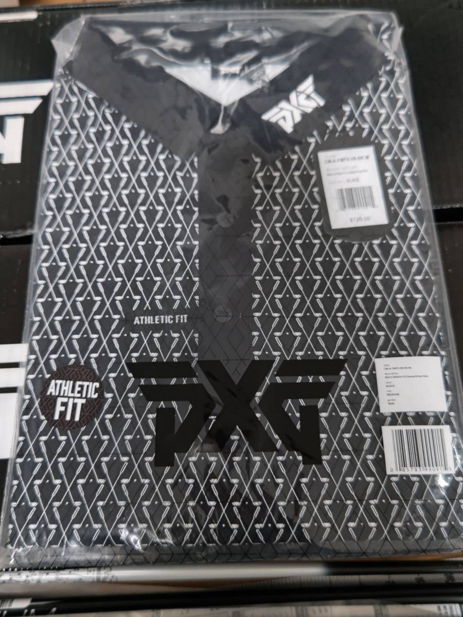 新品 PXG メンズポロシャツ 日本Lサイズ アスレチックFIT ドライバー柄
