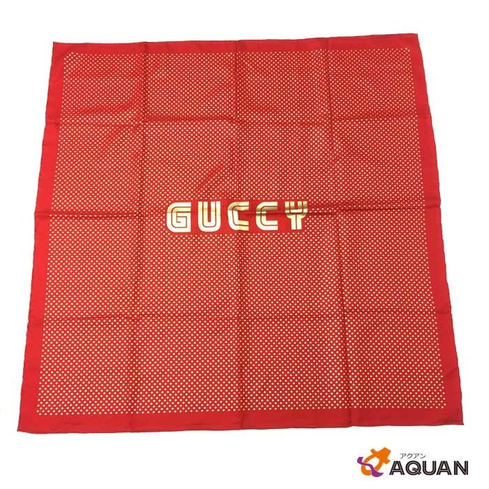 セール GUCCI グッチ SEGA セガ コラボ スカーフ GUCCY シルク100％ レッド 赤 箱付 未使用 新古品 aq3007