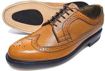 TUFF（タフ）British Classic 本革底 ウィングチップ ビジネスシューズ（型押）茶色 ワイズ3E 26.5cm【革靴・紳士靴・グッドイヤー製法】 egl6rzADFPQSVZ13-20297 26.5cm