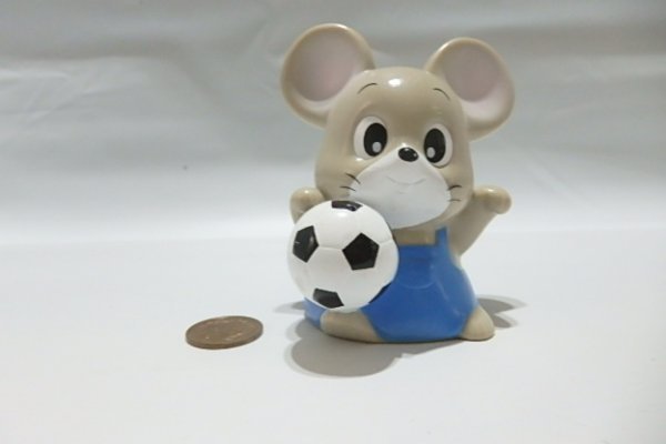 ★J675☆JA貯金 貯金箱 ねずみ サッカー ネズミ☆農協 動物 干支の画像1