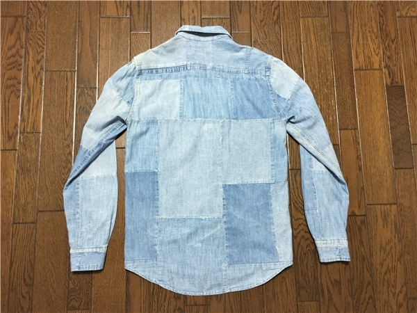 デニム＆サプライ ＤＥＮＩＭ＆ＳＵＰＰＬＹ ラルフローレン ＲａｌｐｈＬａｕｒｅｎ パッチワーク デニム シャンブレー シャツ XS ワーク_画像3