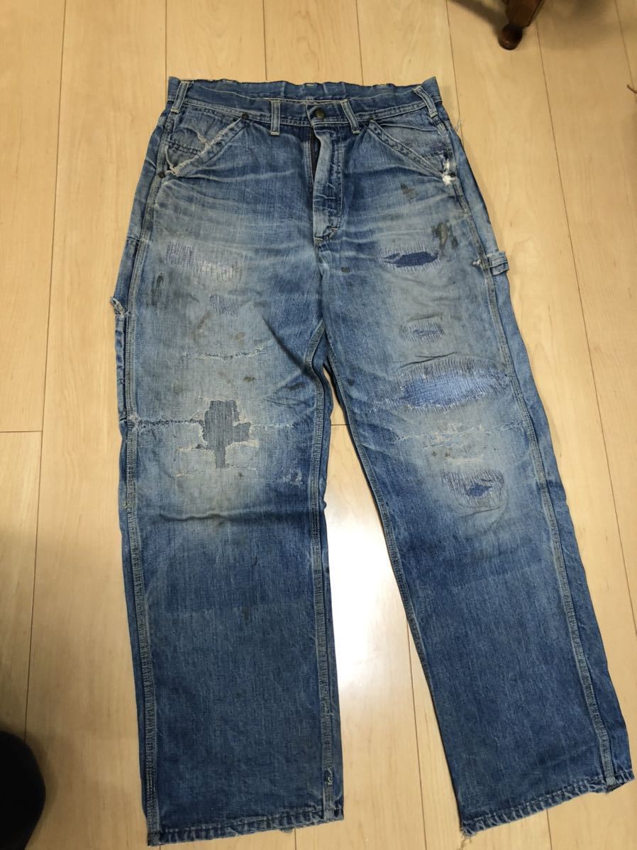 希少♪状態良好60's USA製LEE 191Zデニムペインターパンツ赤タグ