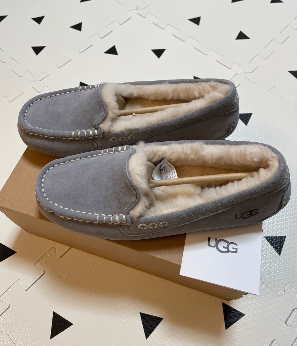 新作 ウォータープルーフ UGG アンスレー モカシン ライトグレー US7