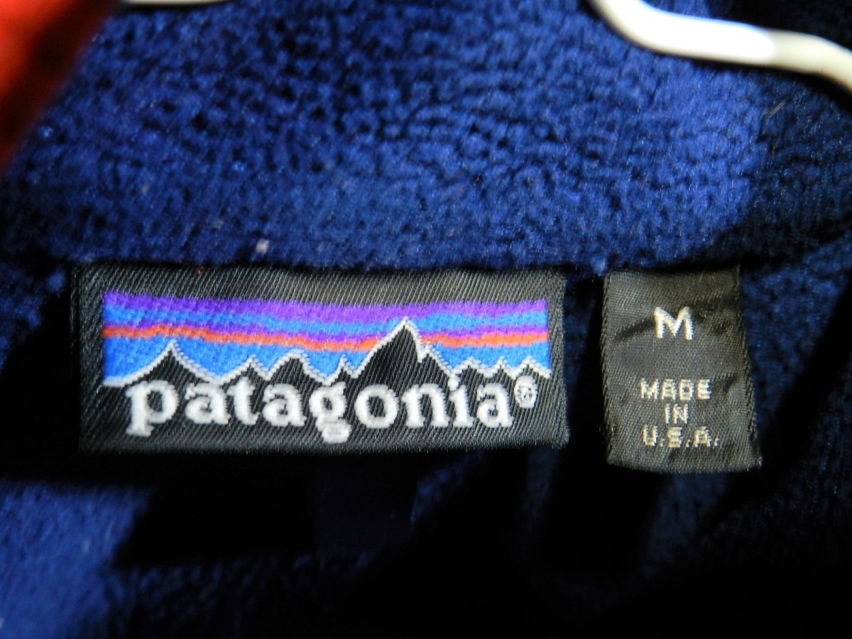 USA製 パタゴニア 89年 シェルドシンチラジャケット 赤紺 M ヴィンテージ PATAGONIA