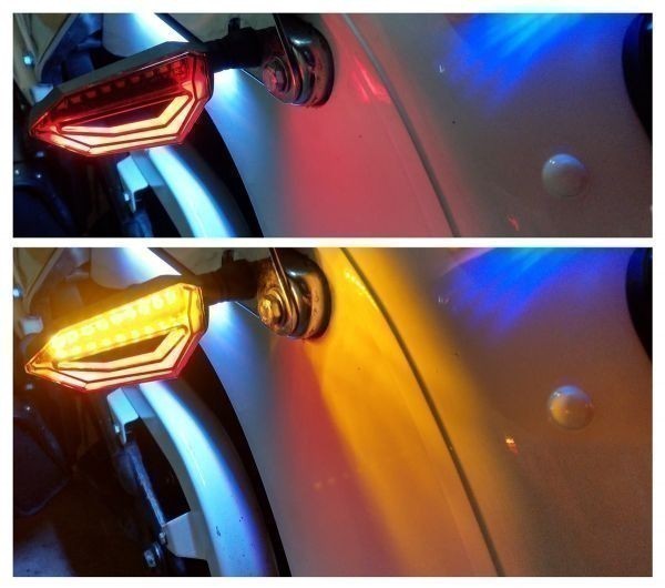 即決 新品 バイク テールランプ内蔵 LEDウインカー 汎用 4個セット レブル250 レブル500 レブル1100 スティード400_画像7