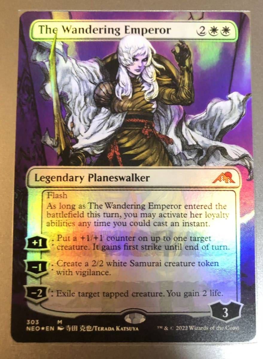 MTG 放浪皇 The Wandering Emperor EN 英語版 ボーダーレス Foil 1枚　 : 神河 輝ける世界 Kamigawa  Neon Dynasty , 寺田克也　⑨