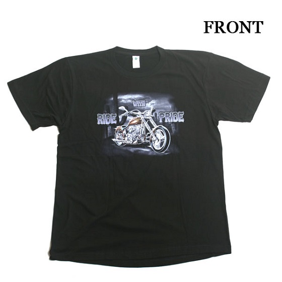 Lサイズ BLACK PRINT/ブラックプリント Tシャツ EAGLE & BIKER ブラックｘブラウン 鷲 鷹 ハーレー バイク 茶 アメリカン アメージング 服_画像3