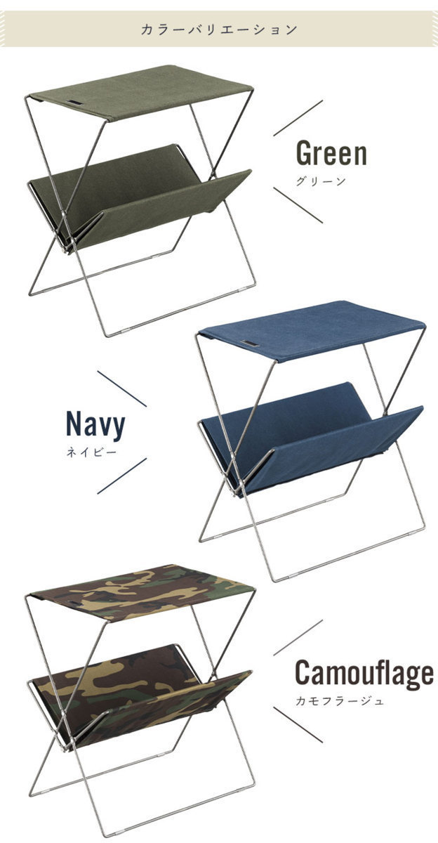 サイドテーブル 折りたたみ ソファ テーブル 簡易テーブル 収納付き マガジンラック ベッドサイド 布 持ち運び ネイビー M5-MGKAM00664NV_画像5