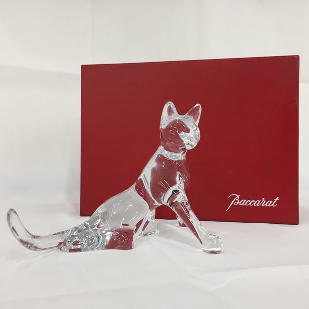 バカラ baccarat ガラスの猫 Cat 猫 美品 プレゼント ネコの置物