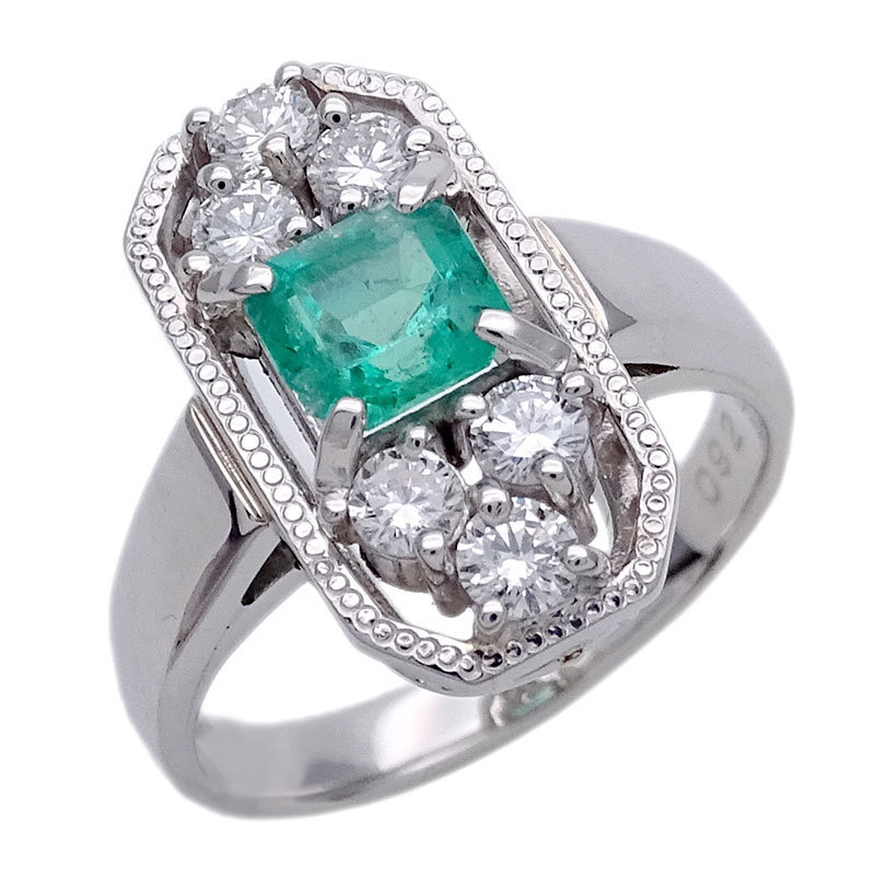 リング 指輪 レディース エメラルド 0.92ct ダイヤモンド 0.60ct