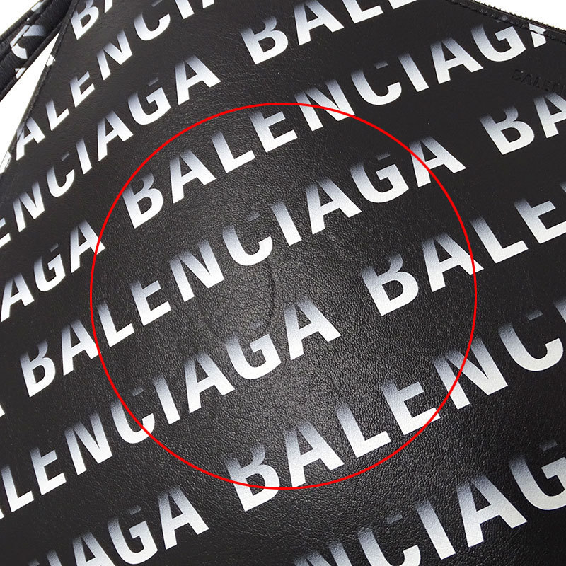 バレンシアガ BALENCIAGA バッグ レディース メンズ クラッチバッグ レザー 630626 ブラック ホワイト ロゴ_画像7