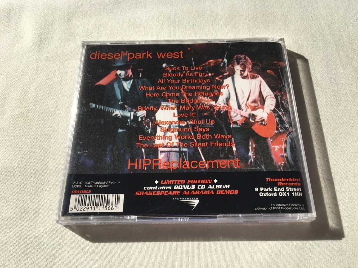 diesel park west / HIPReplacement +Bonus CD 限定2枚組　THUNDERBIRD RECORDS CSA115LE 98年7th,89年1stアルバム全曲デモ音源収録CD付き_画像2