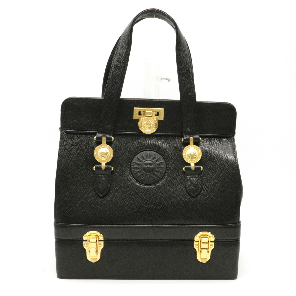 VERSACE ヴェルサーチ サンバースト 太陽 ハンドバッグ 2段 バニティ