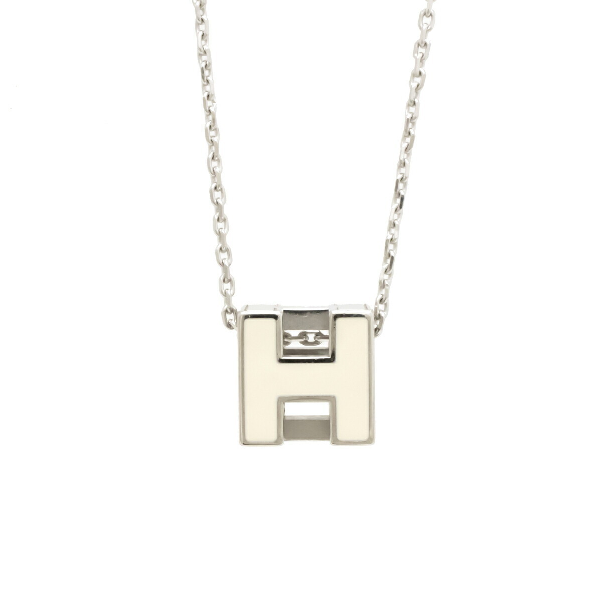 HERMES エルメス カージュドアッシュ Hキューブ Hロゴ ネックレス