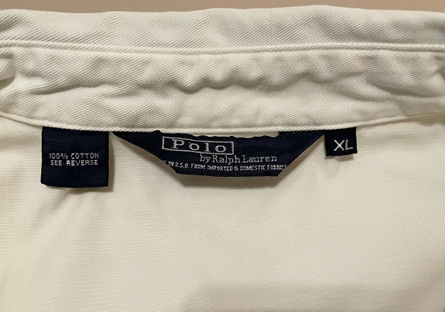 USA製90sオールドPolo Ralph LaurenスウィングトップXLビッグシルエット白コットンジャケット米国製USビンテージ90年代ポロラルフローレン_画像2