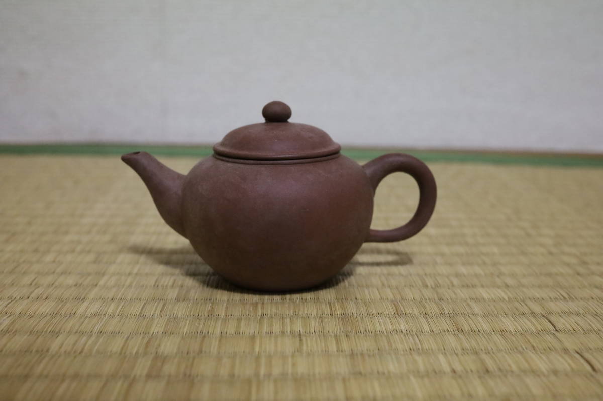 幅広type 中国 紫砂 丁滿順 宜興 菊形 朱泥 中国茶器 急須 茶注 茶壺