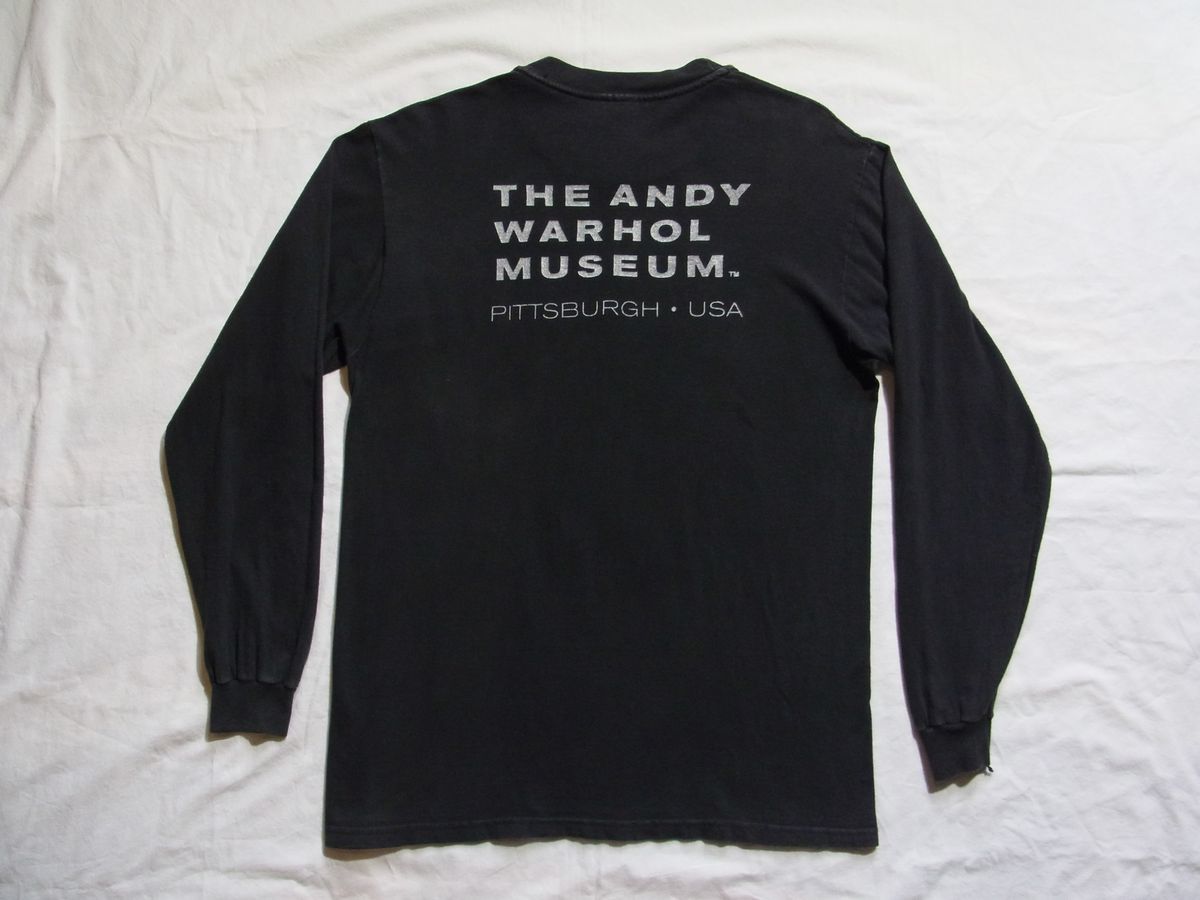☆ 90s USA製 ビンテージ The Andy Warhol Museum アンディ・ウォーホル 美術館 『Super Star』 長袖 Tシャツ sizeM 黒 ☆古着 POP ART 80s_画像2