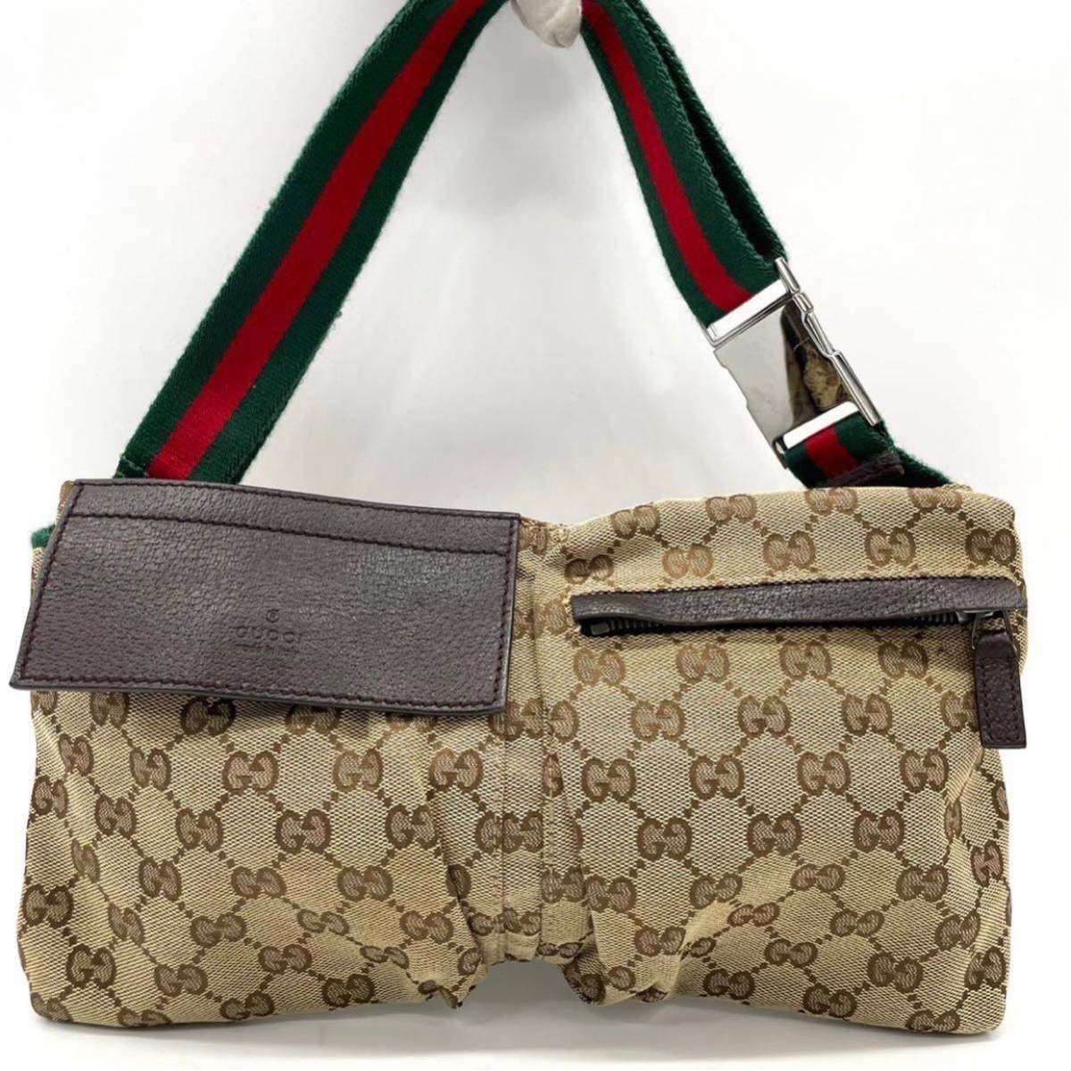 1円《美品》GUCCI グッチ ウエストポーチ ボディバッグ シェリーライン