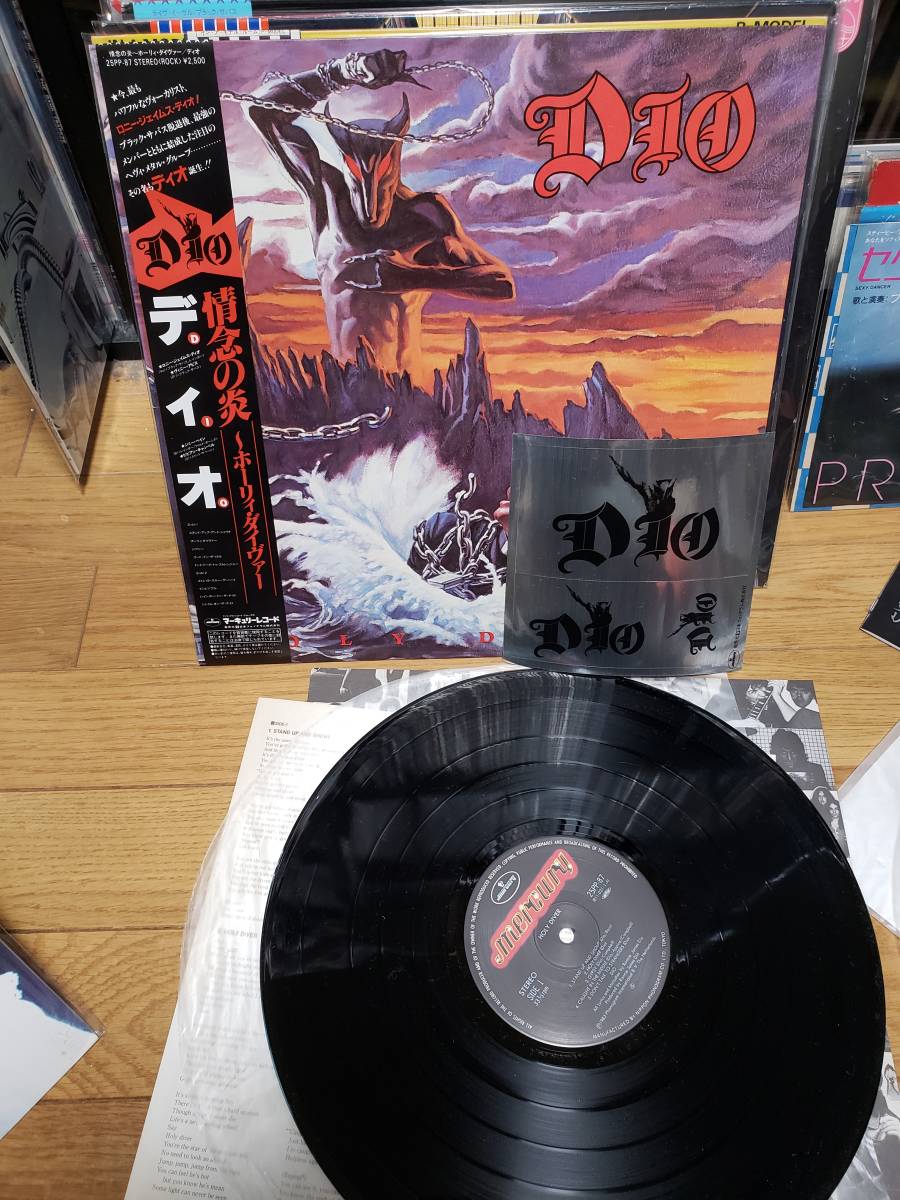 高価値セリー Dio メタルステッカー付き 情念の炎～ホーリィ ダイヴァー ディオ LP - 一般