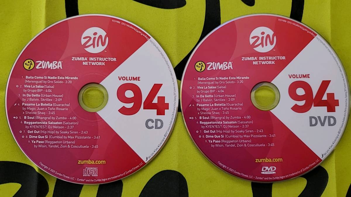 ファッションデザイナー ZUMBA ズンバ ZIN94 CD ＆ DVD