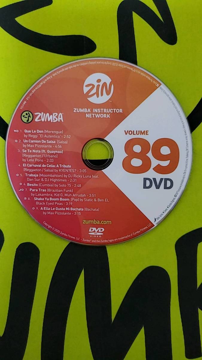 ZUMBA ズンバ ZIN89 CD＆DVD インストラクター専用 holdmeback.com