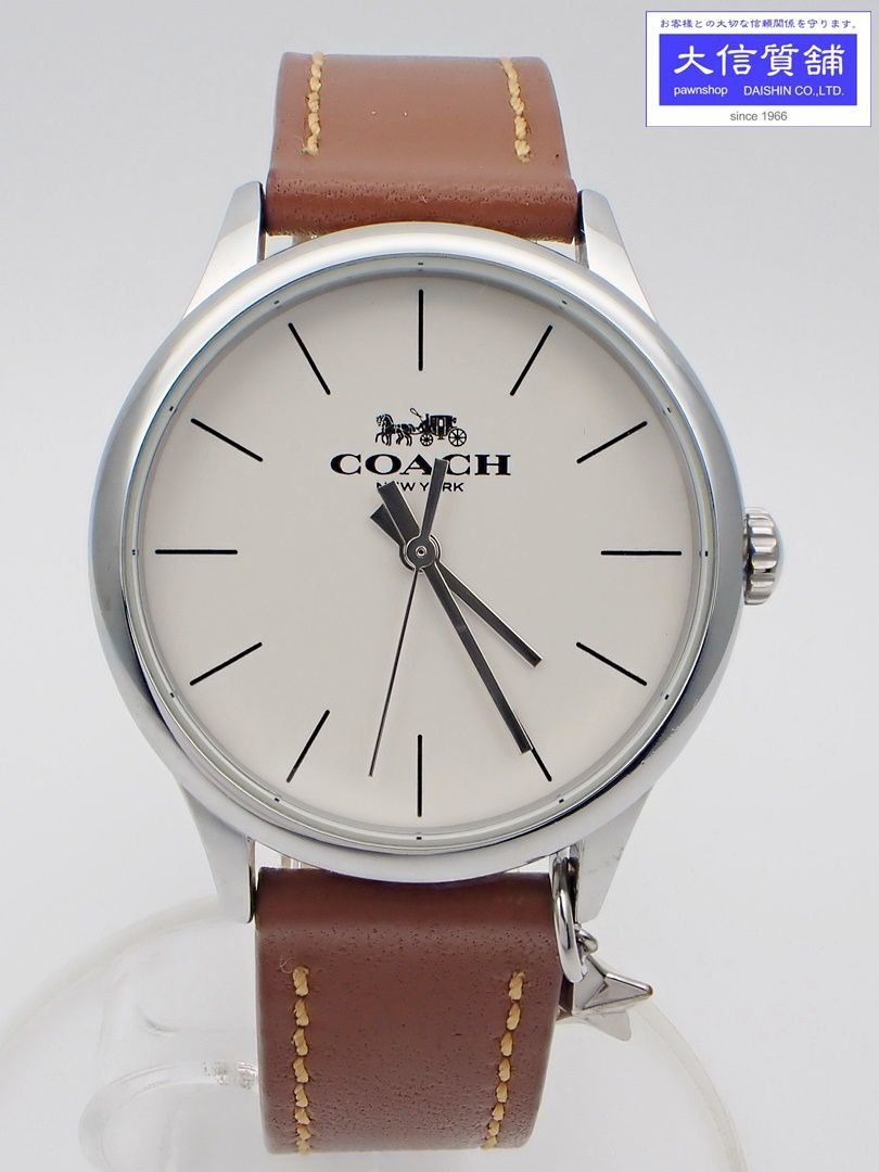 【希望者のみラッピング無料】 コーチ COACH レディースウォッチ B-2083 【送料無料】 中古A レザーベルト CA.117.7.112.1535 クォーツ SS コーチ