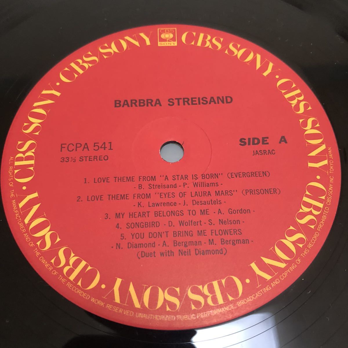 【国内盤】Barbra Streisand`s Greatest Hits Volume2 バーブラストライサンド /LP レコード/FCPA541/ 英字歌詞カード有 / 洋楽ポップス /_画像8