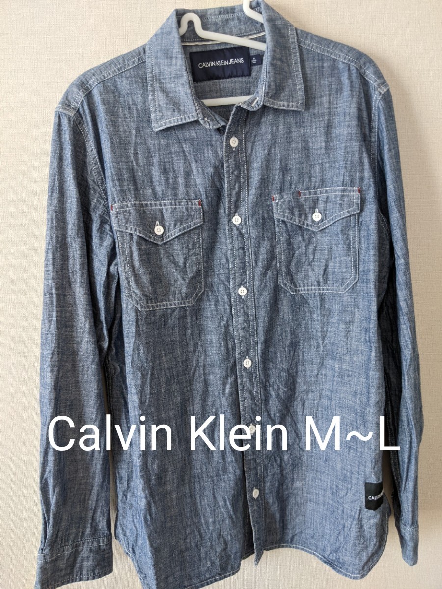 Calvin Klein　長袖シャツ　M~Lサイズ　ネイビー