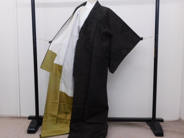 超激得好評 ヤフオク! - きもの天国・リユース・結城紬きもの・169cm
