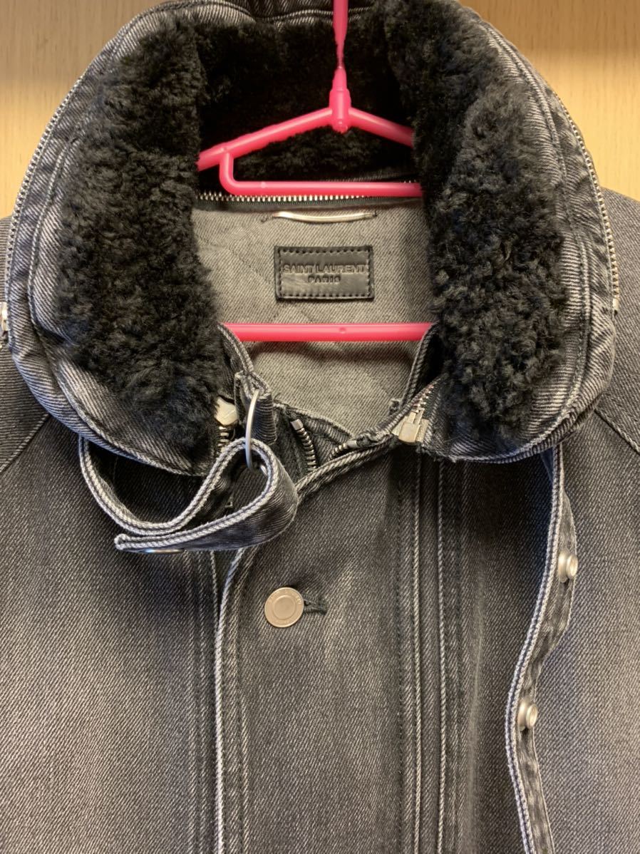 正規 18AW Saint Laurent Paris サンローランパリ ボア デニム