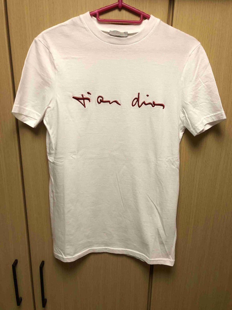 【最安値挑戦！】 ディオールオム Homme Dior 16SS 正規 クリスヴァンアッシュ 633J654W5411 XXXS カットソー Tシャツ 刺繍 エンブロイダリー ロゴ サイン XSサイズ以下